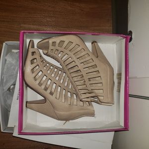Nude cage heels